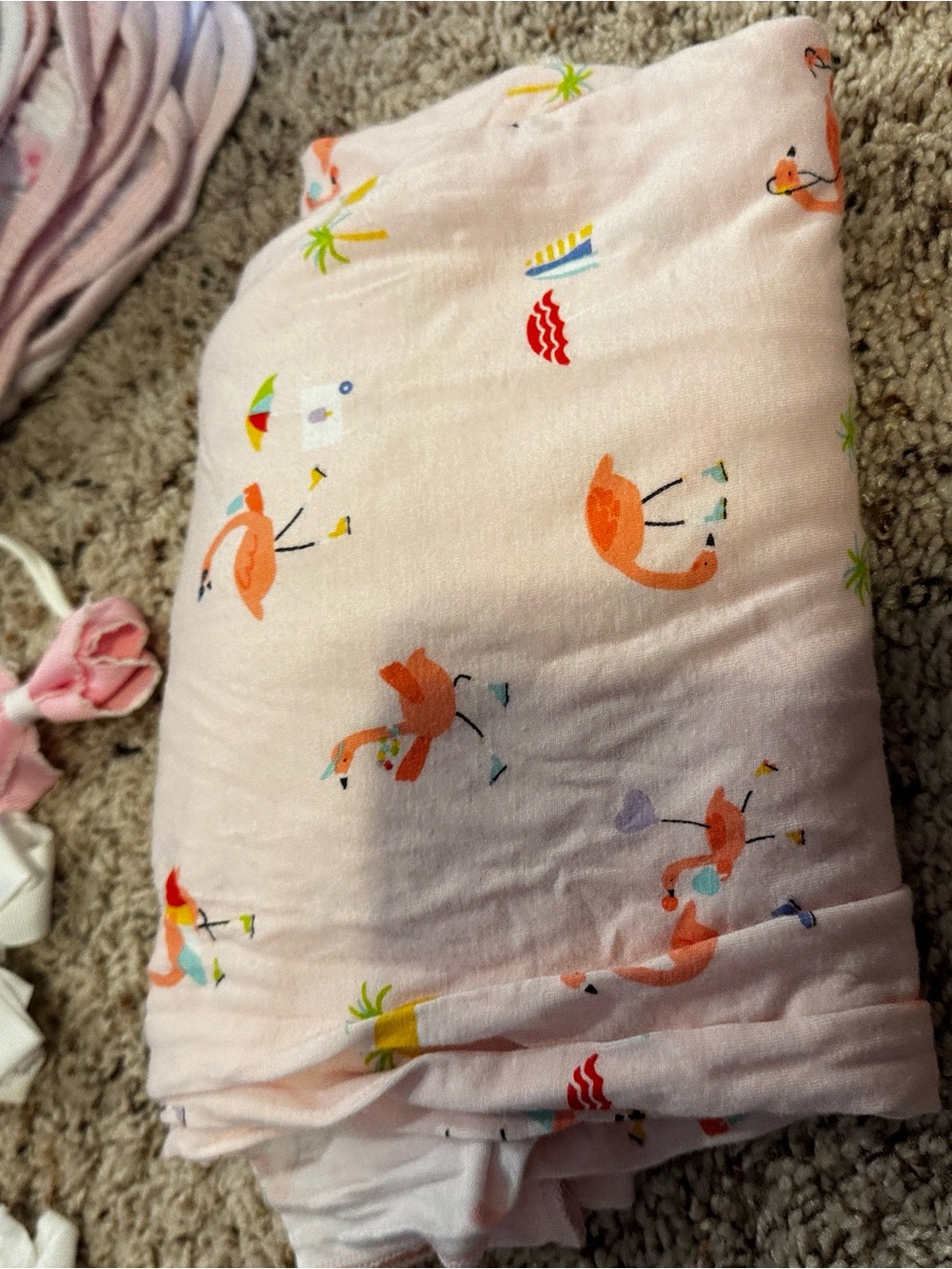 Angel Dear Pink Flamingo Muslin Swaddle Blanket